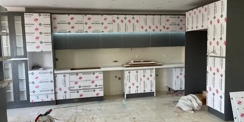 نمونه اجرای کابینت های گلاس سوپر مات